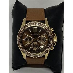 Michael Kors Everest MK5873 Women's Brown Leather Analog Dial Quartz Watch JK568